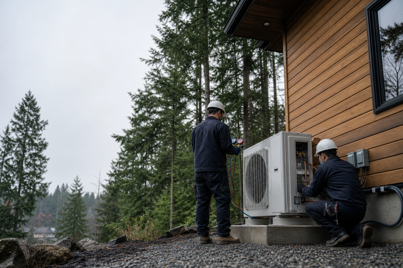 Heat pump installation crew in Burnaby BC